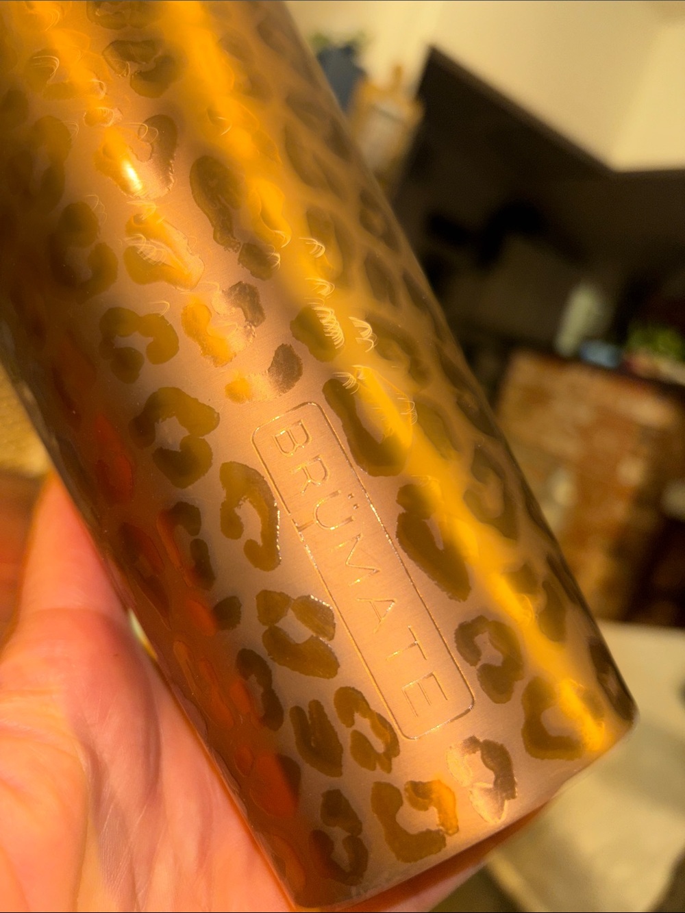 BRUMATE Metallic Leopard Insulated Tumbler - Bronze Brown 22oz - Picture 3 of 6
